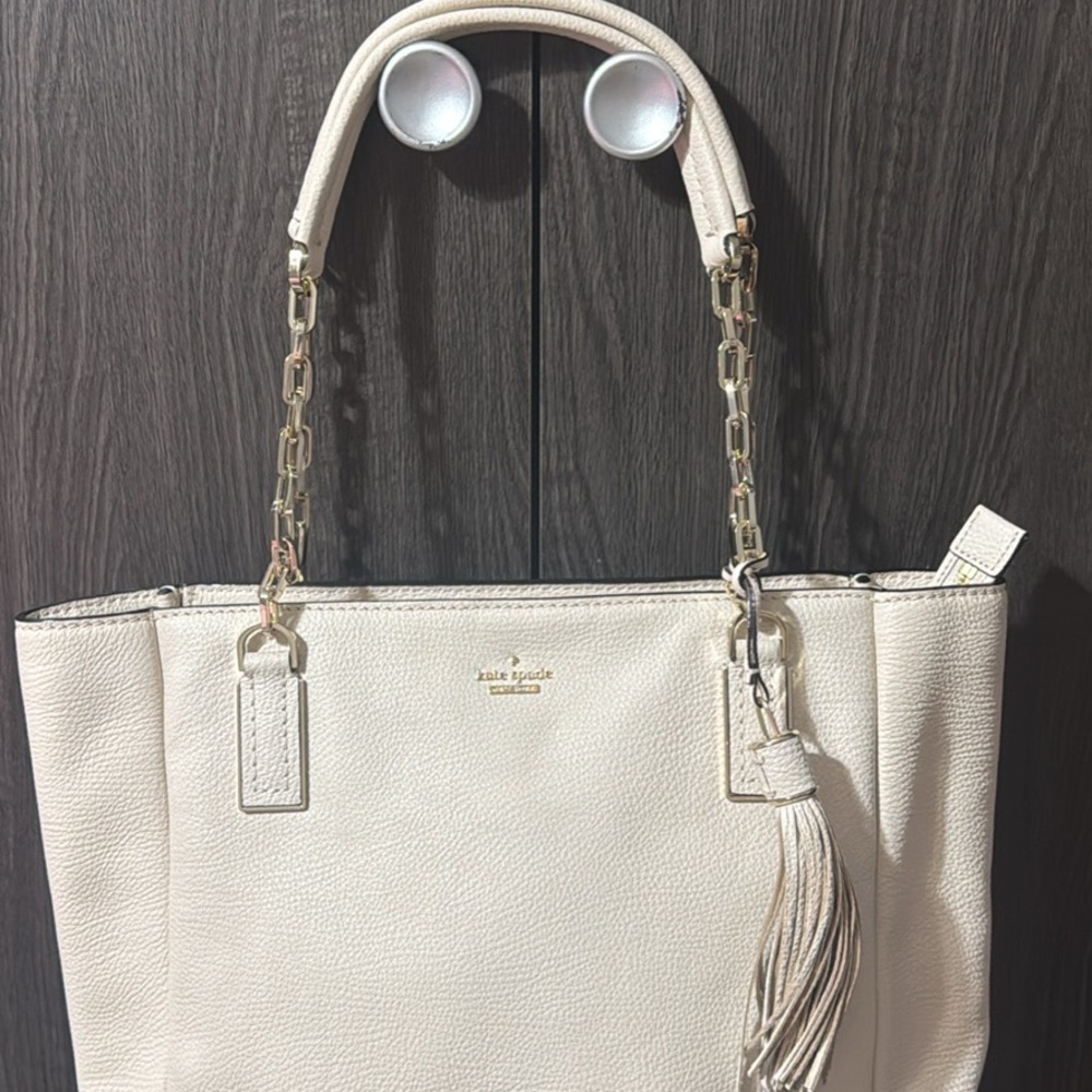 ivory and gold kate spade tote